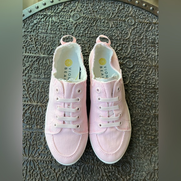 NEW VIONIC BEACH PISMO BLACK CANVAS SUPPORTIVE SNEAKERS CAMEO PINK 8 38.5 EU - Picture 6 of 8